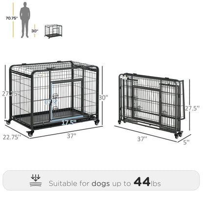 Heavy Duty Folding Dog Crate, Medium Size, 37" x 23" x 27" Houses, Kennels & Pens at Gallery Canada