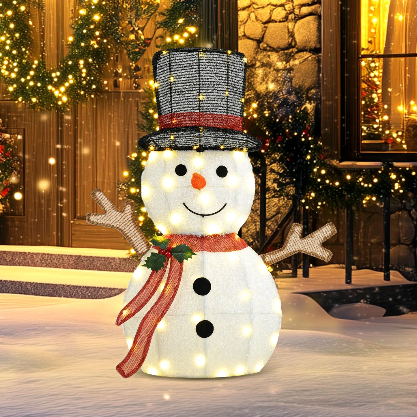 Lighted Snowman Yard Decoration, Indoor Outdoor, White Christmas Decorations at Gallery Canada