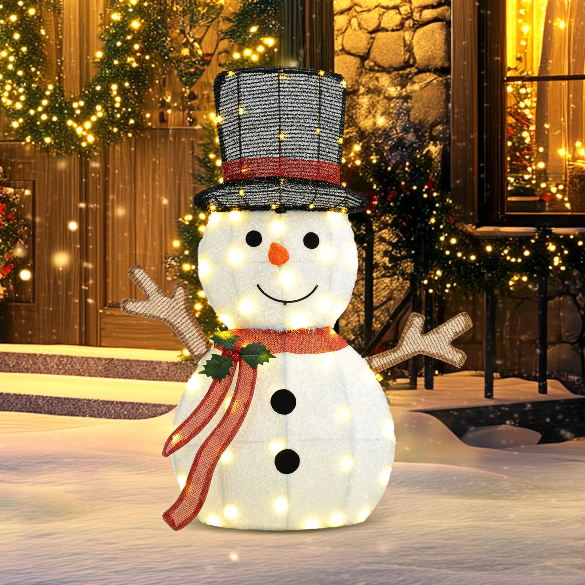 Lighted Snowman Yard Decoration, Indoor Outdoor, White Christmas Decorations at Gallery Canada