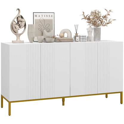 Sideboard Storage Cabinet, Adjustable Shelves, Soft-Close Doors, White Kitchen Pantry Cabinets at Gallery Canada