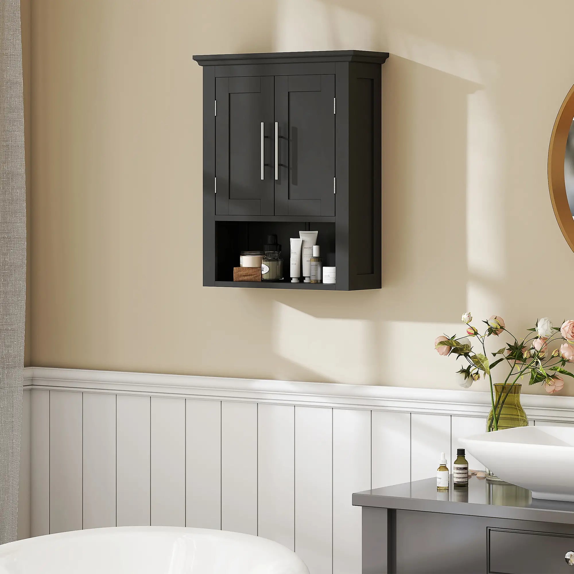 Bathroom Wall Cabinet, Medicine Storage with Shelf, Black Bathroom Cabinets at Gallery Canada