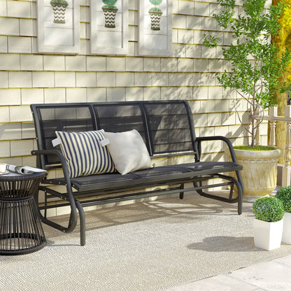 3-Seat Outdoor Glider Chair, Steel Frame, Sling Fabric, Black Outdoor Gliders at Gallery Canada
