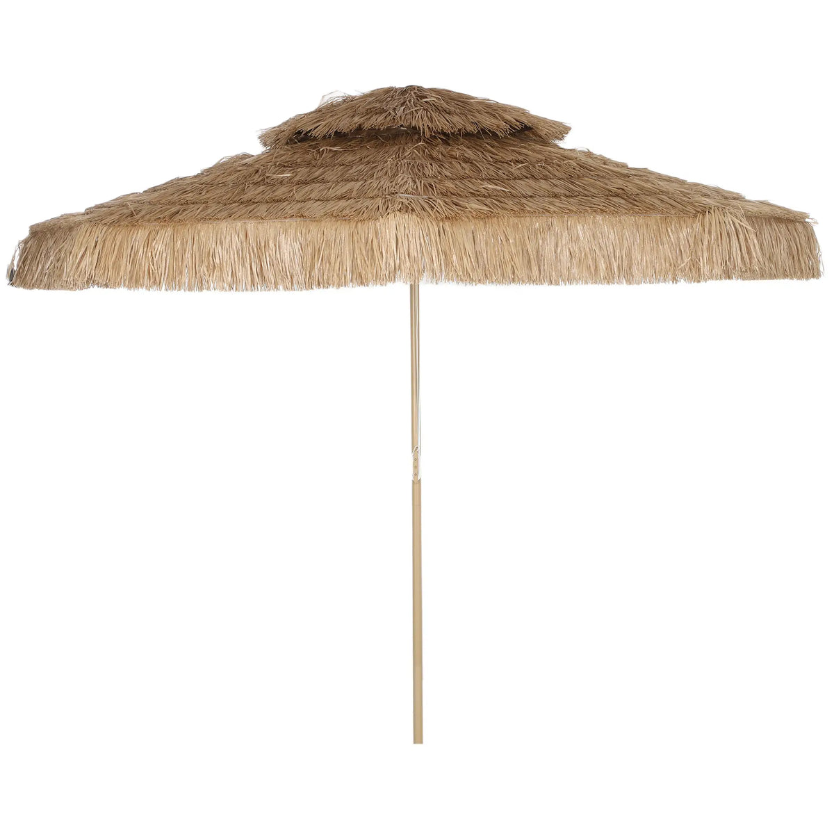 10 ft. Hula Thatched Tiki Umbrella, UPF30+, 8 Ribs, Natural Sun Umbrellas Natural at Gallery Canada
