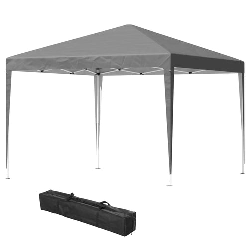 10 x 10ft Folding Pop Up Tent, Outdoor Gazebo Canopy, Grey