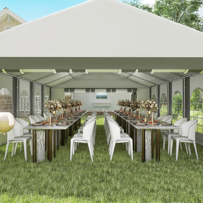 20'x33' Heavy Duty Party Tent, Portable Garage Canopy, Grey Canopy Tents at Gallery Canada