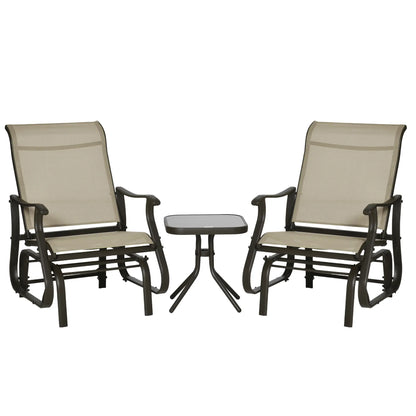 3PCs Gliding Rocking Chair, Bistro Tea Table Set, Grey Outdoor Gliders at Gallery Canada