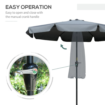8.5 ft Round Patio Umbrella, Tilt and Crank, Dark Grey Sun Umbrellas at Gallery Canada