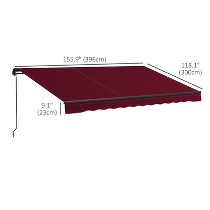 13' x 10' Retractable Awning, UV Resistant Sunshade, Wine Red Window Awnings at Gallery Canada