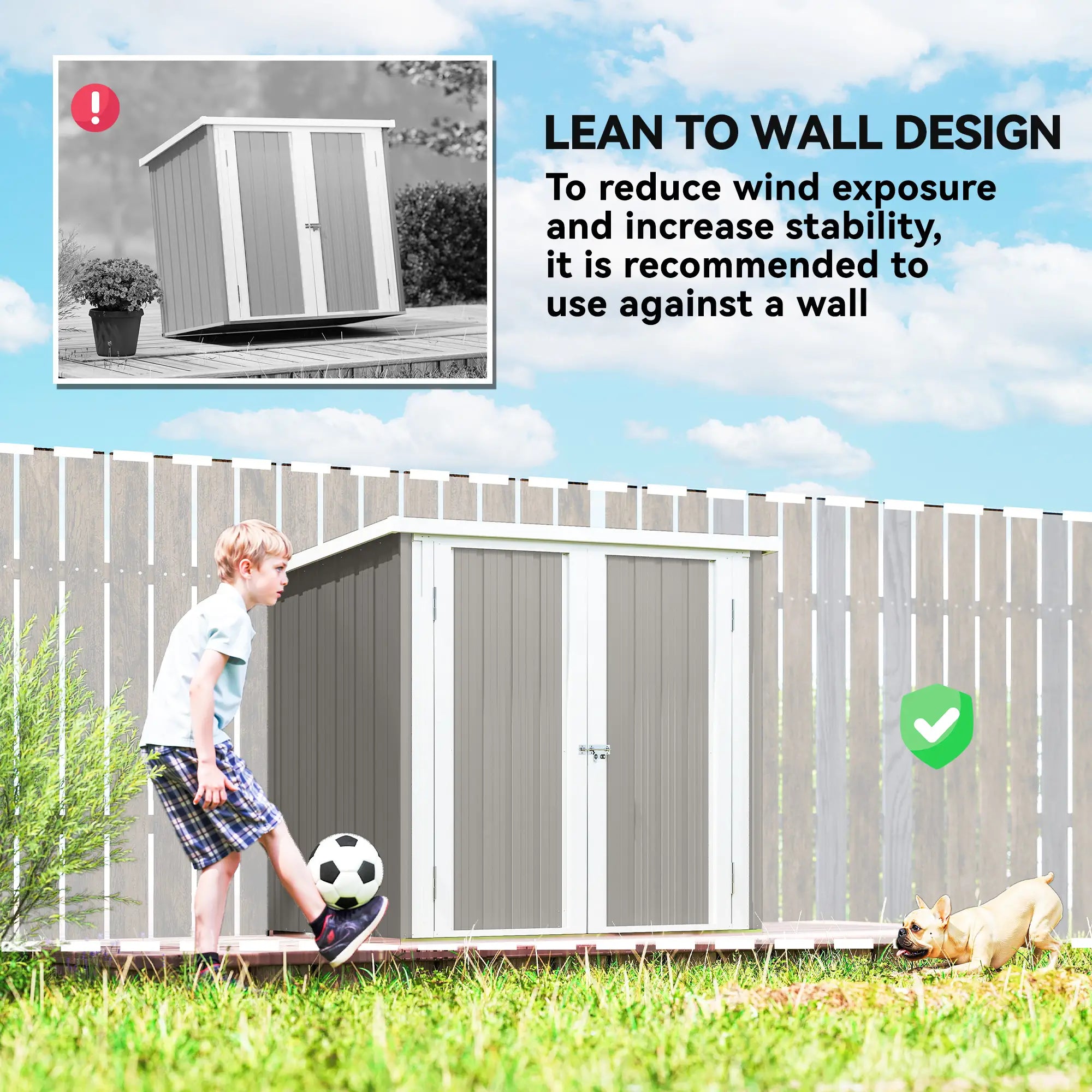 5' x 3' Metal Garden Storage Shed, Tool House With Double Doors Sheds at Gallery Canada