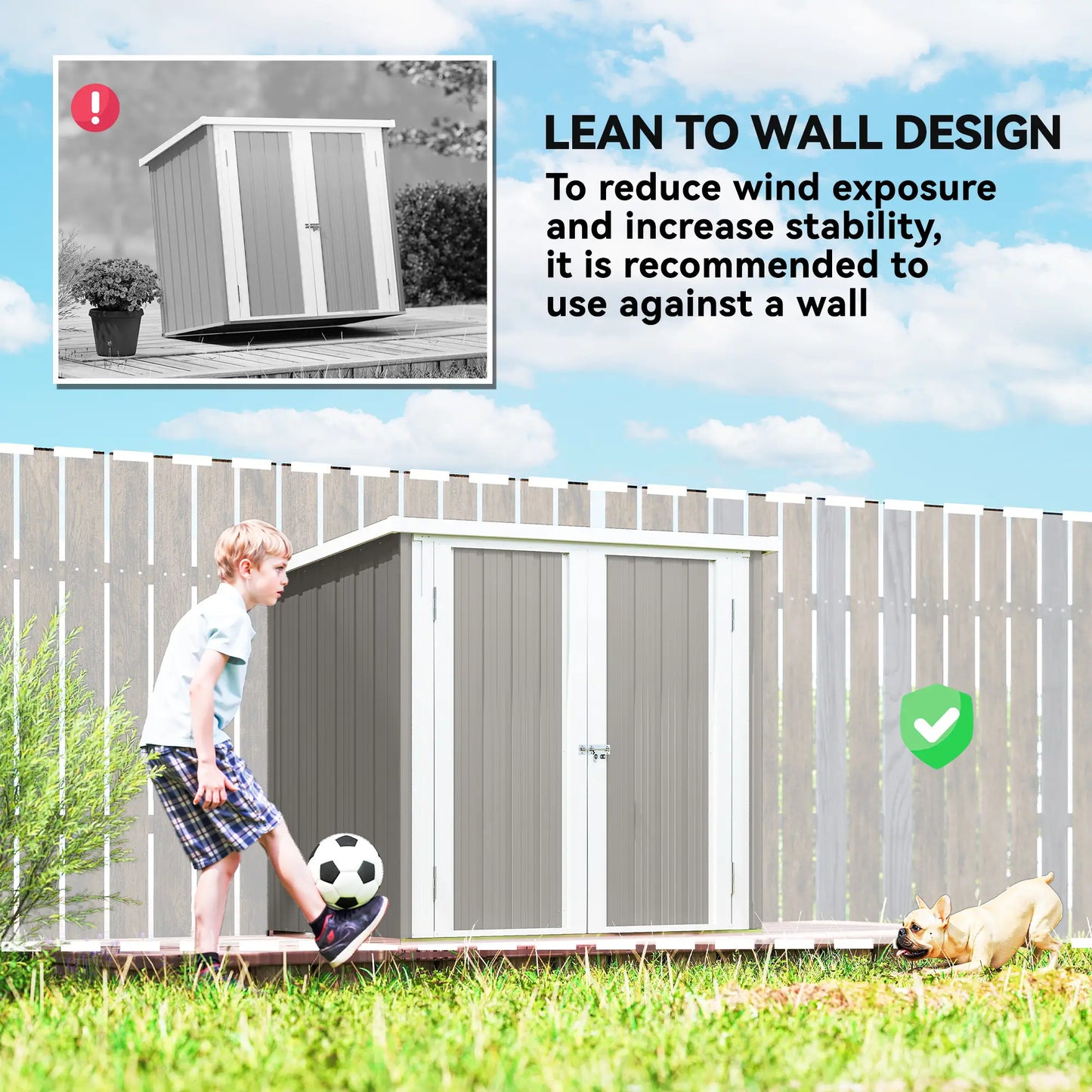 5' x 3' Metal Garden Storage Shed, Tool House With Double Doors Sheds at Gallery Canada