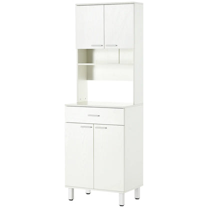 71"H Freestanding Kitchen Pantry, Buffet Cabinet with Hutch, White Kitchen Pantry Cabinets at Gallery Canada