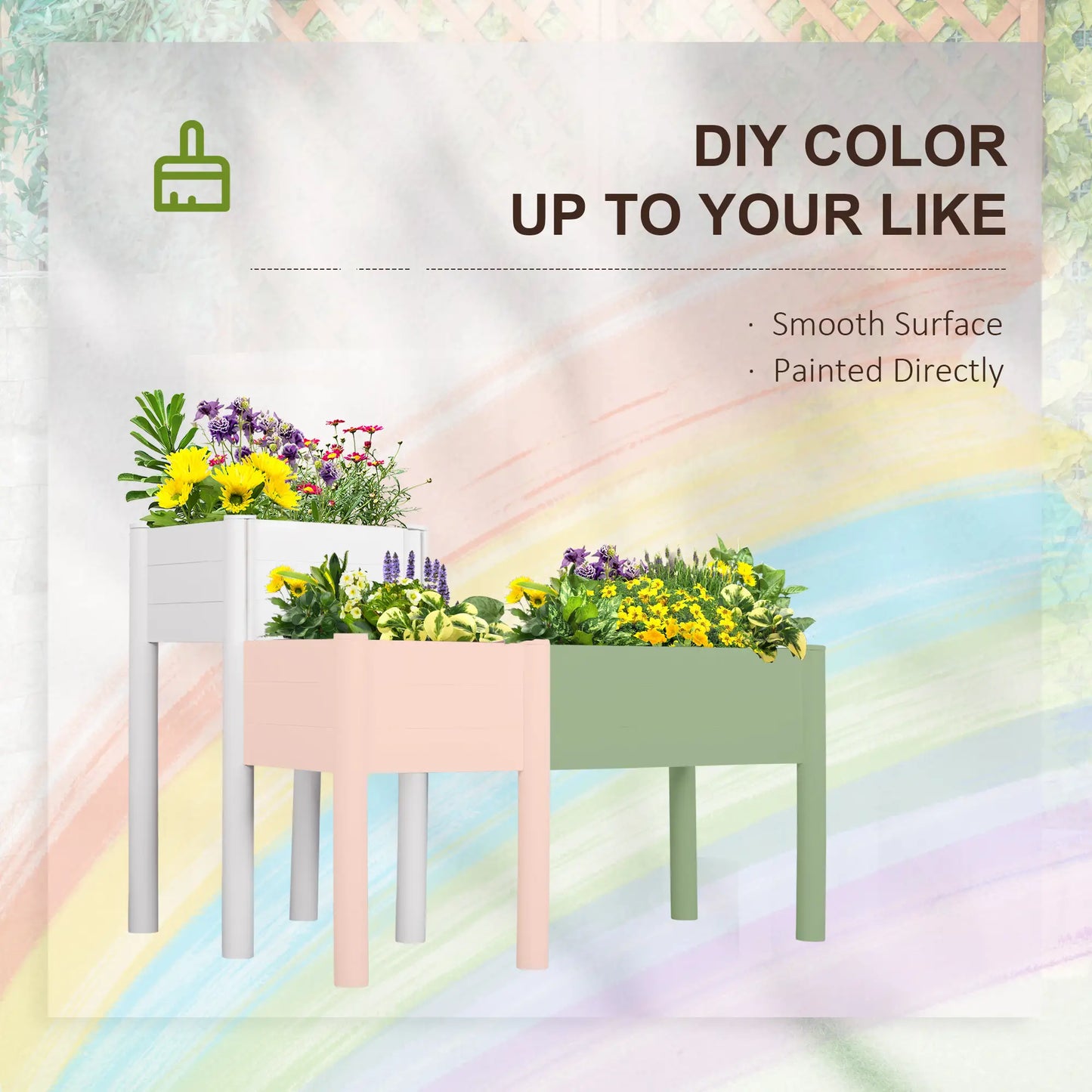 46'' x 34'' x 33'' Elevated Planter Box, DIY Wooden Raised Garden Bed with Liner Elevated Garden Beds at Gallery Canada