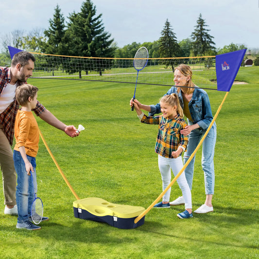 Portable Badminton Net Set, 9.5x5 ft, Foldable, Includes Rackets, Shuttlecocks