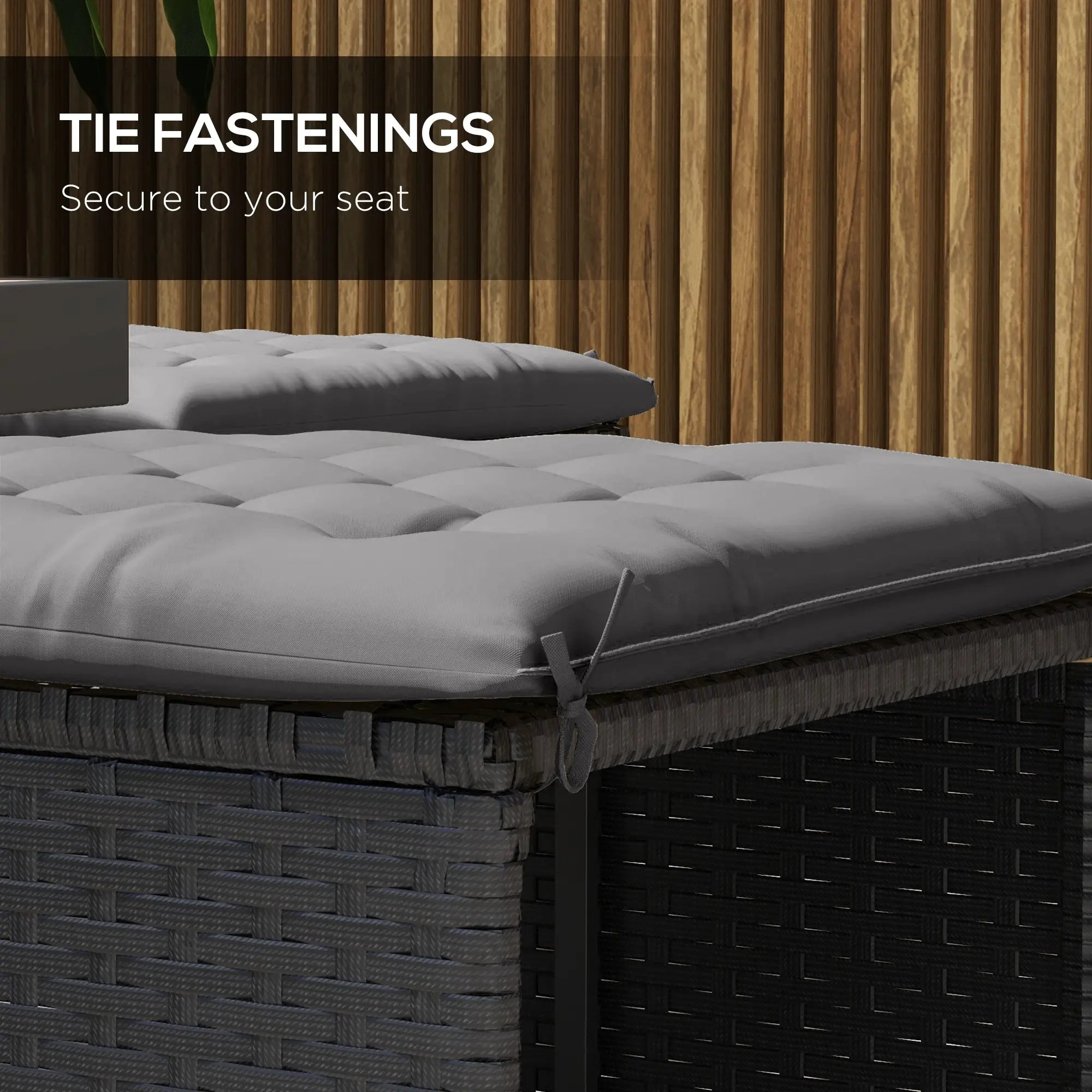 6-Piece Seat Cushion Pillows, Button Tufted Patio Chair Cushions, Charcoal Grey Patio Chair Cushions at Gallery Canada