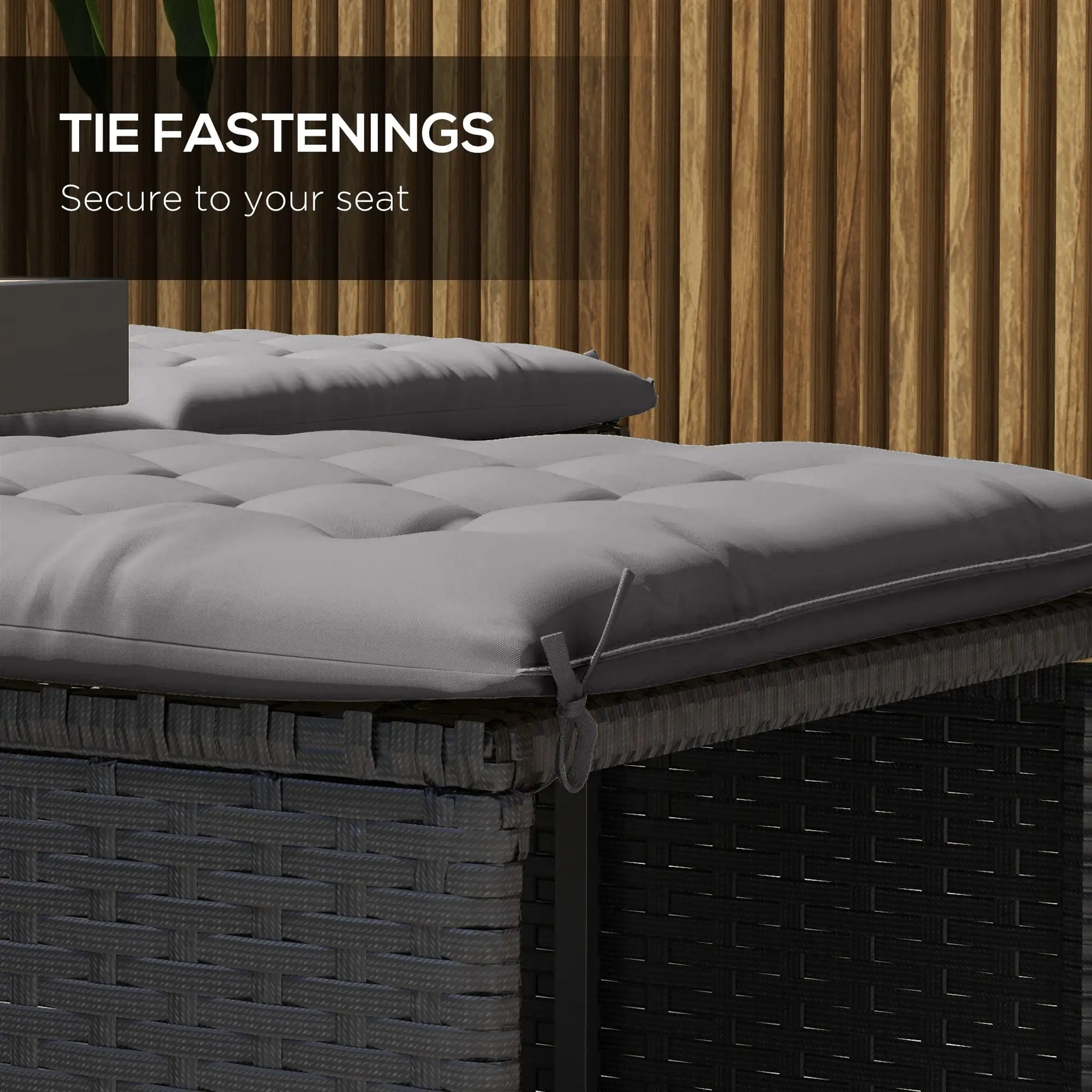 6-Piece Seat Cushion Pillows, Button Tufted Patio Chair Cushions, Charcoal Grey Patio Chair Cushions at Gallery Canada