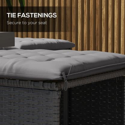 6-Piece Seat Cushion Pillows, Button Tufted Patio Chair Cushions, Charcoal Grey Patio Chair Cushions at Gallery Canada