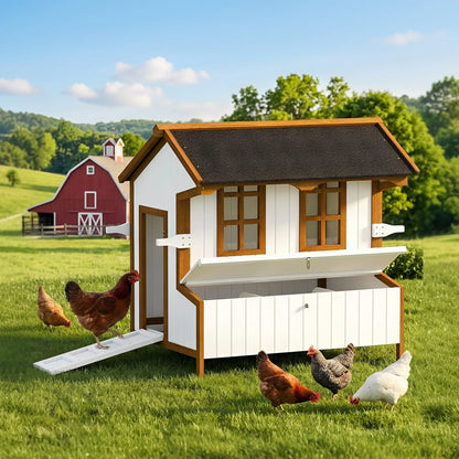 47" Wooden Chicken Coop, Rabbit Hutch, Portable Poultry Cage Chicken Coops at Gallery Canada