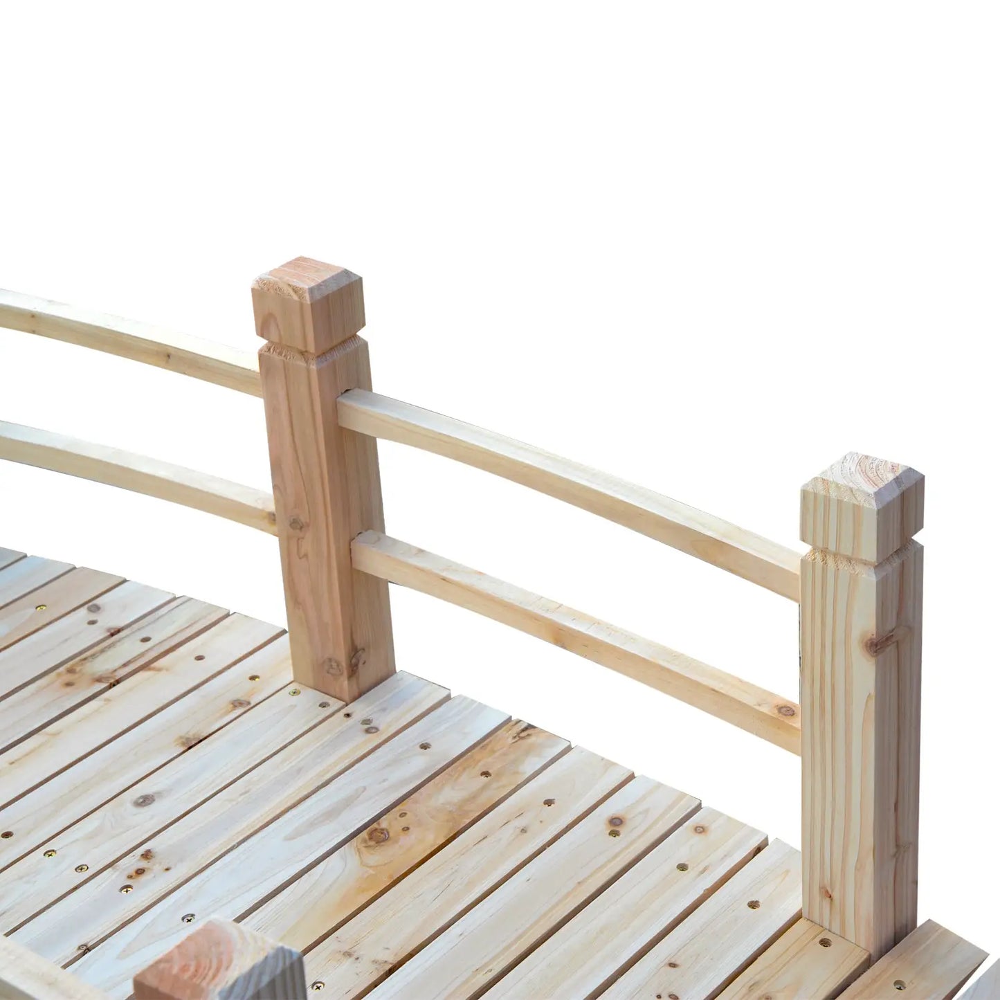 5FT Wood Garden Bridge, Outdoor Decorative Landscape, Natural Wood Garden Bridges at Gallery Canada