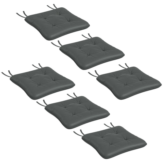 6-Piece Outdoor Patio Chair Cushions, Button Tufted, Charcoal Grey Patio Chair Cushions Charcaol Grey at Gallery Canada