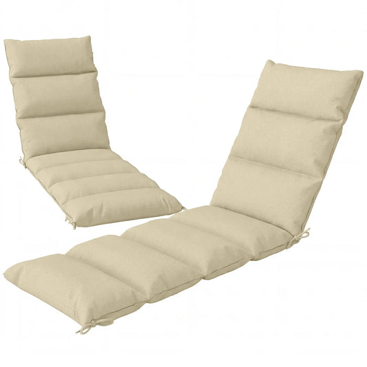 Outdoor Lounge Chair Cushion, Reversible, Zipper, Beige