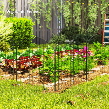 Metal Garden Fence Set Of 6, 181.1" X 38.2", Black Garden Fences at Gallery Canada