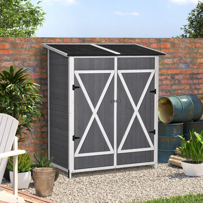 54.75''x29.5''x63'' Garden Storage Shed, Asphalt Roof, Wooden, Double Door Sheds at Gallery Canada