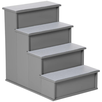 Dog Pet Stairs for Bed, Cat Ladder for Couch, Non-Slip Carpet, 15.7" x 23.2" x 21.3", Grey Dog Stairs at Gallery Canada