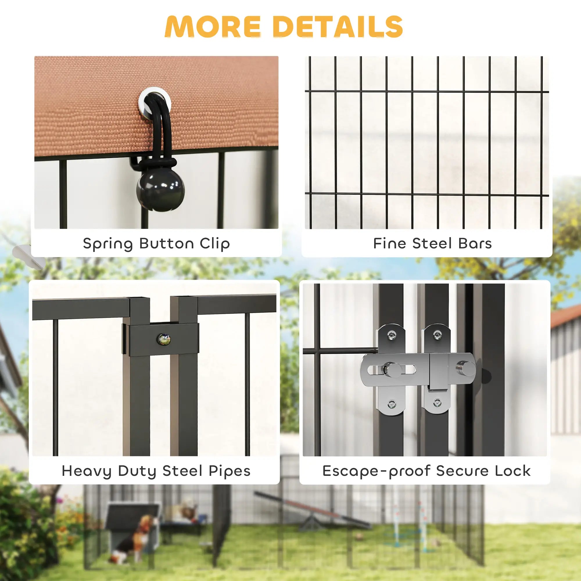 Large Outdoor Dog Kennel, 2 Rooms, Rotating Bowls, 13.5' x 9.4' x 5.1' Houses, Kennels & Pens at Gallery Canada