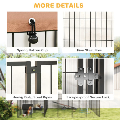 Large Outdoor Dog Kennel, 2 Rooms, Rotating Bowls, 13.5' x 9.4' x 5.1' Houses, Kennels & Pens at Gallery Canada