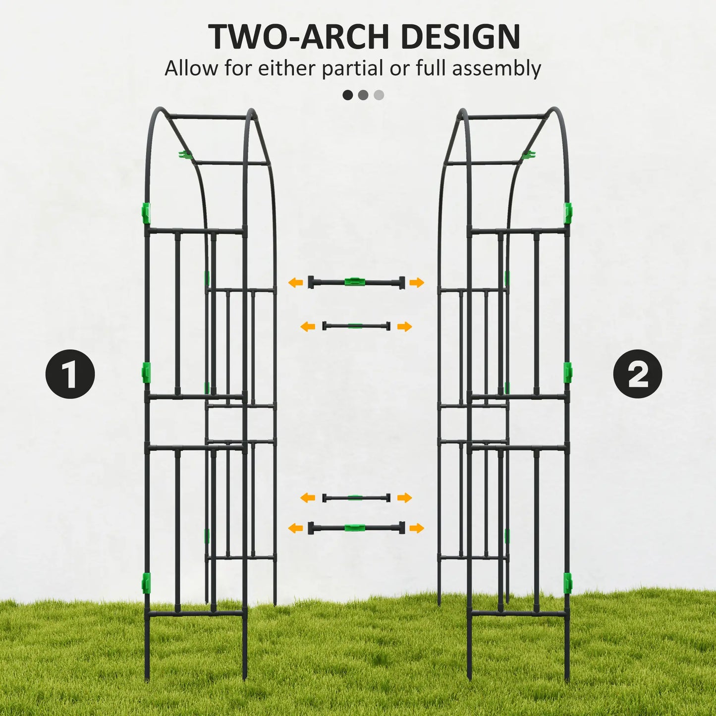 Arched Garden Trellis, 8 FT Tall Metal Plant Support with Netting Plant Stands at Gallery Canada