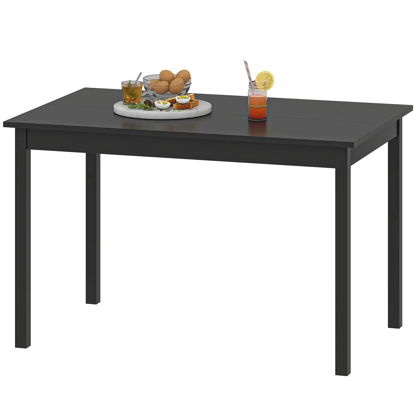 47" x 30" Dining Table, Farmhouse Pine Wood Frame, Black Dining Tables Black at Gallery Canada