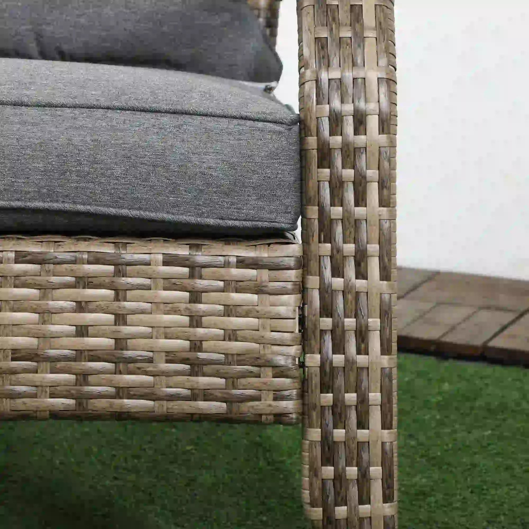 PE Rattan Adirondack Chair With Cushions, Mixed Grey Patio Chairs at Gallery Canada