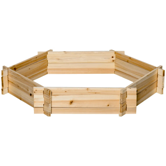 39" x 36" Hexagon Planter Box, Raised Garden Bed, Herb Garden Wooden Planter Boxes Natural at Gallery Canada