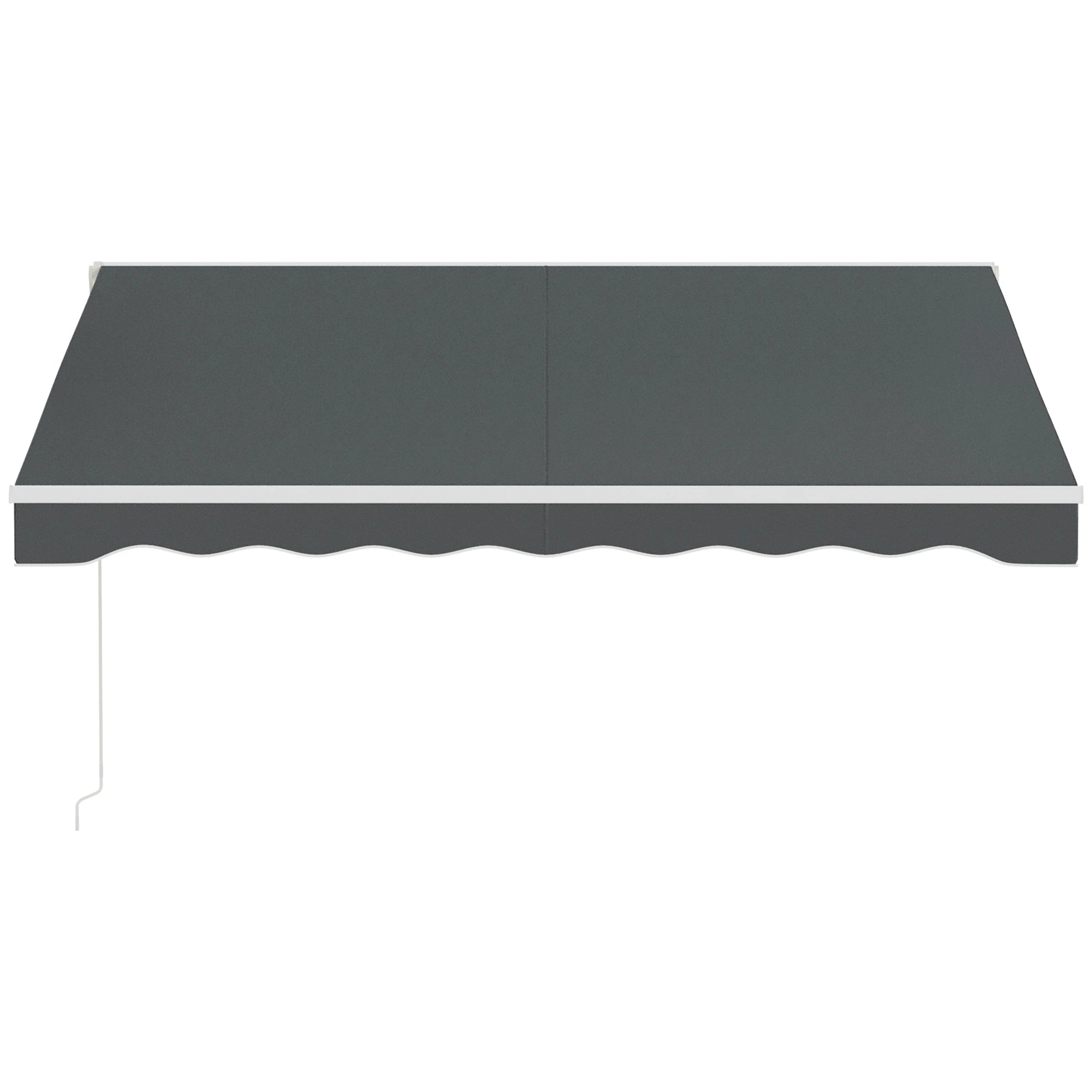 10' x 8' Retractable Electric Awning, Manual Crank, Aluminum Frame, Grey Deck Awnings at Gallery Canada