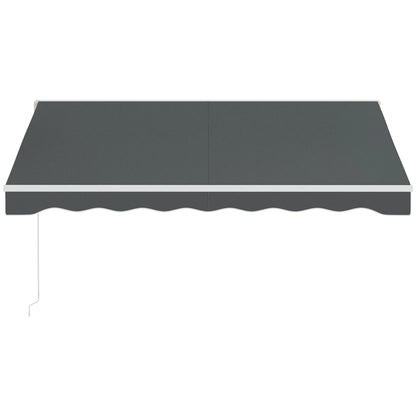 10' x 8' Retractable Electric Awning, Manual Crank, Aluminum Frame, Grey Deck Awnings at Gallery Canada