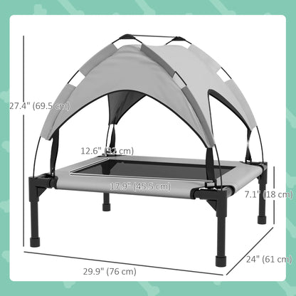 Raised Dog Bed With Canopy, Washable Mesh, Small Medium, Light Grey Elevated Dog Beds at Gallery Canada