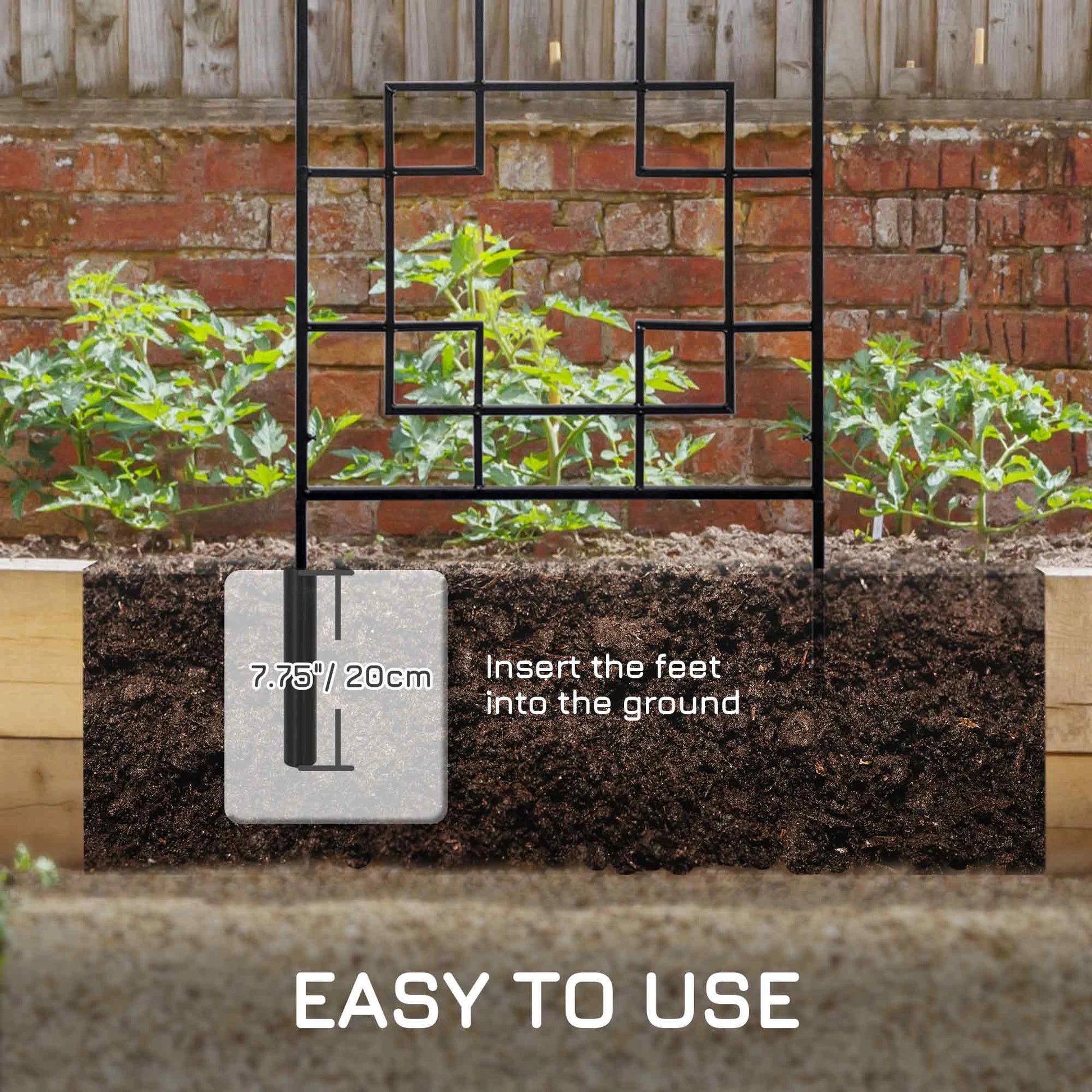 2 Pack Garden Trellis, Metal Grid Panels for Climbing Plants, 72" Tall Plant Stands at Gallery Canada