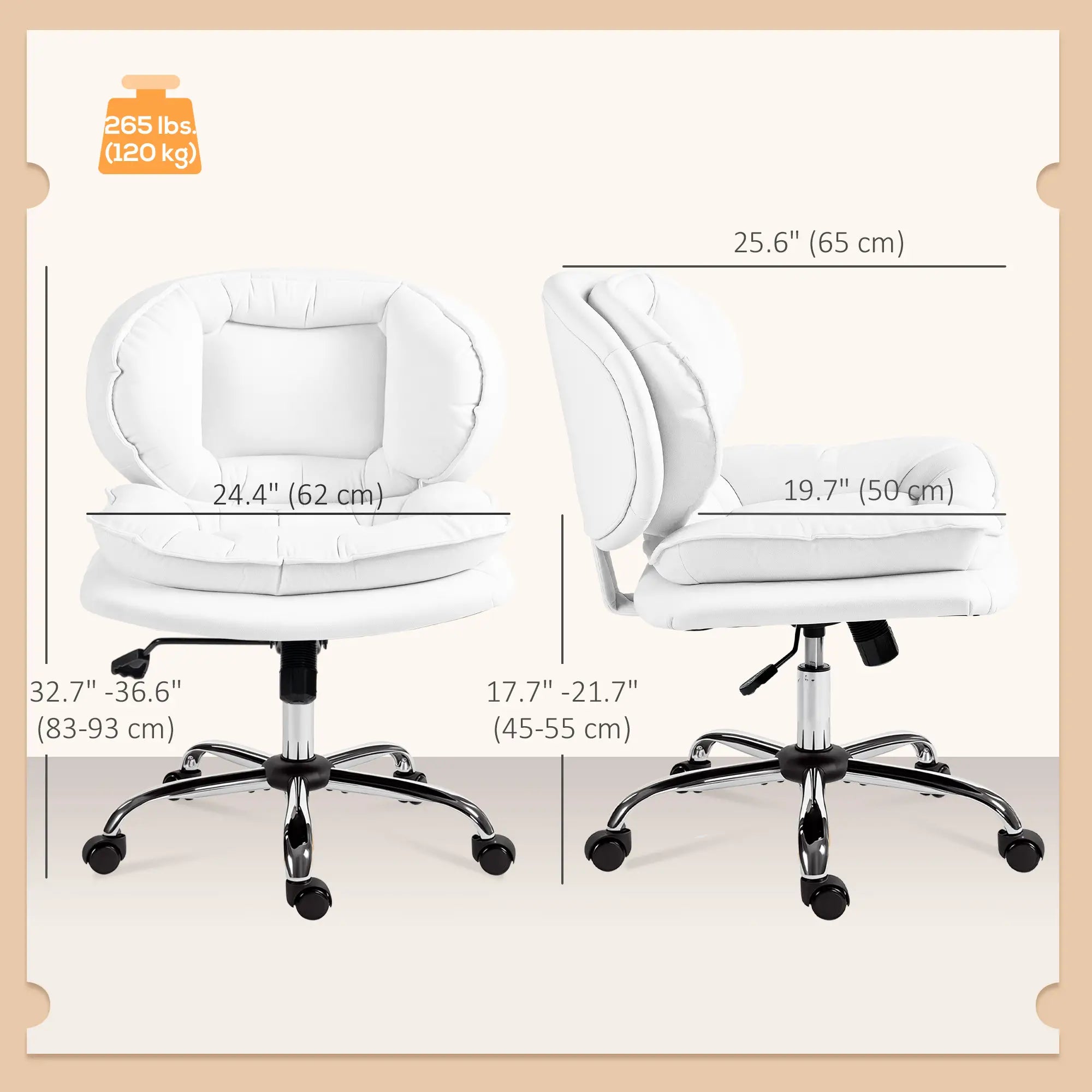 Criss Cross Chair, Swivel Office Chair, Tilting, No Arm, White Task Chairs at Gallery Canada
