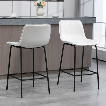 Upholstered Counter Height Bar Stools, Set of 2, Steel Legs Bar Stools at Gallery Canada