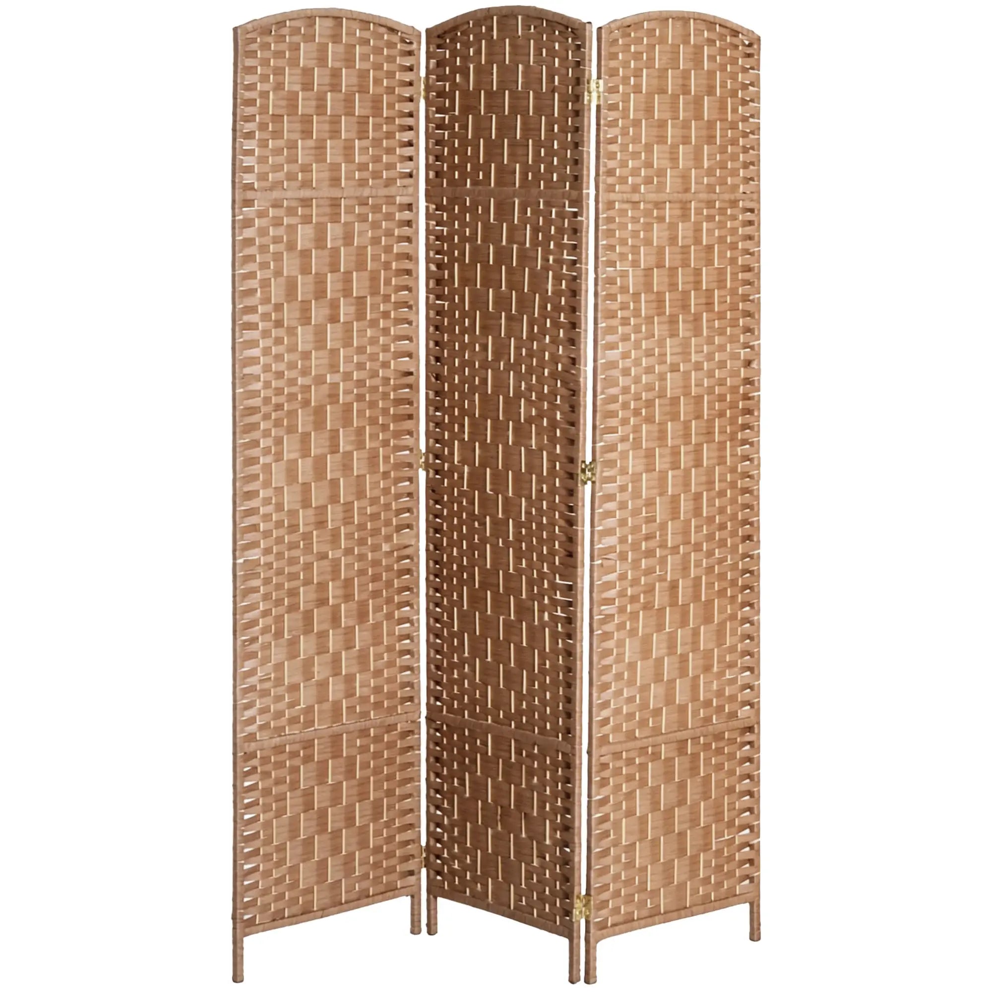 6ft Folding Room Divider, 3 Panel Wooden Frame, Natural Room Dividers at Gallery Canada