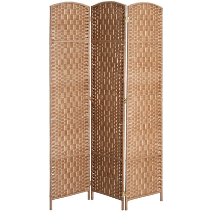 6ft Folding Room Divider, 3 Panel Wooden Frame, Natural Room Dividers at Gallery Canada