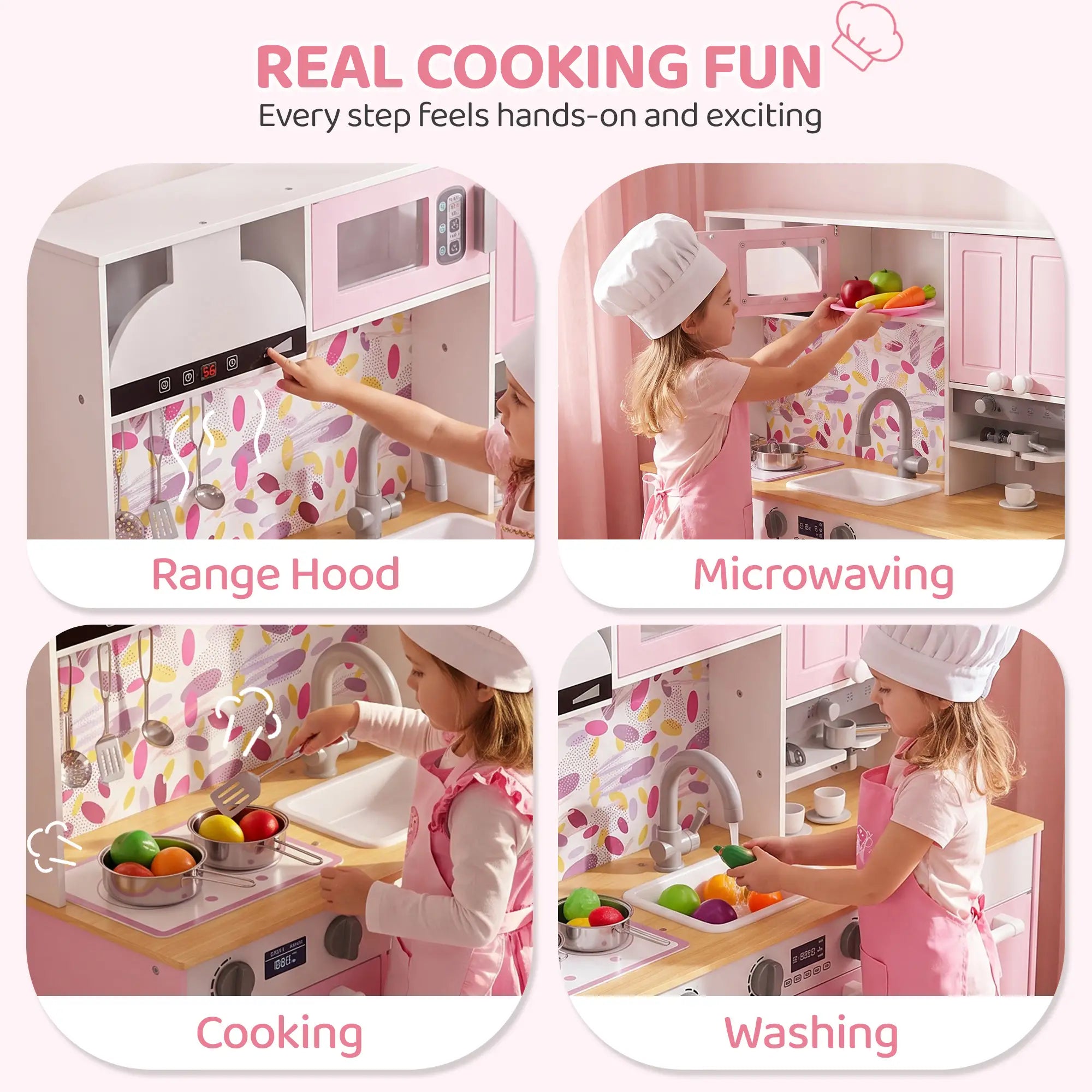 Kids Play Kitchen with Coffee Maker, Ice Maker, Storage, Blue Play Kitchen at Gallery Canada