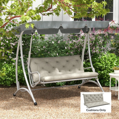 2 Seater Garden Bench Cushion, Thick Outdoor Non-Slip, 47" x 43" x 5", Light Grey Patio Chair Cushions at Gallery Canada