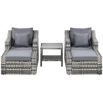 5-Piece Patio Furniture Set, Outdoor Rattan Wicker, Grey Patio Furniture Sets at Gallery Canada