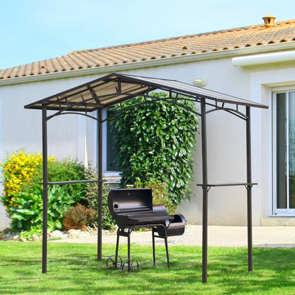 8' x 5' Hardtop Grill Gazebo, Aluminium BBQ Canopy, Outdoor with Shelves, Aluminium BBQ Grill Gazebos at Gallery Canada