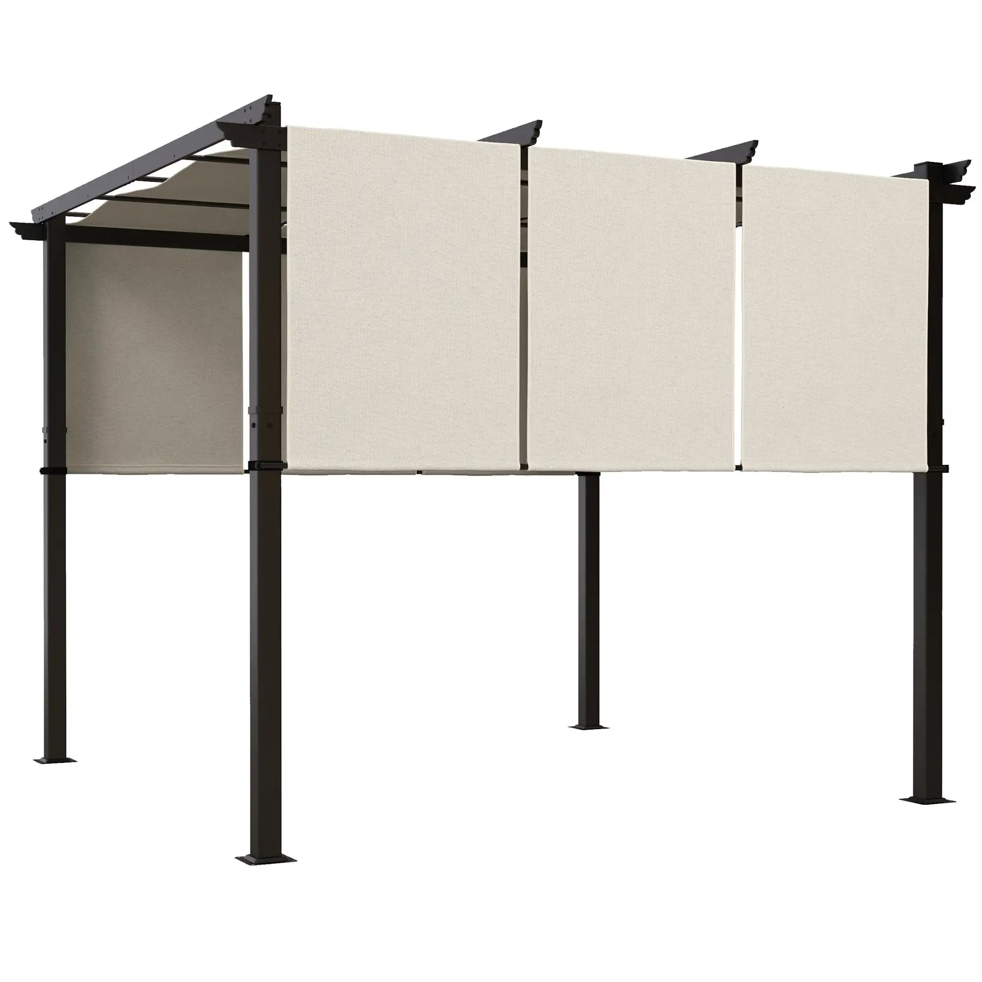 10' x 10' Metal Pergola, Retractable Canopy, Garden, Patio, Backyard Pergolas at Gallery Canada