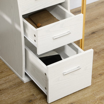 47" Computer Desk With Keyboard Tray, Storage Drawers, White Computer Desks at Gallery Canada