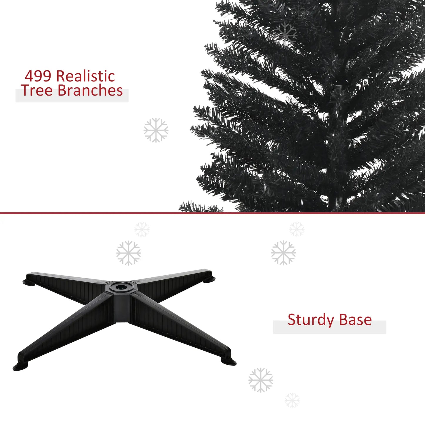 7FT Artificial Pencil Christmas Tree, Realistic Branches, Stable Stand, Black Pencil Christmas Trees at Gallery Canada