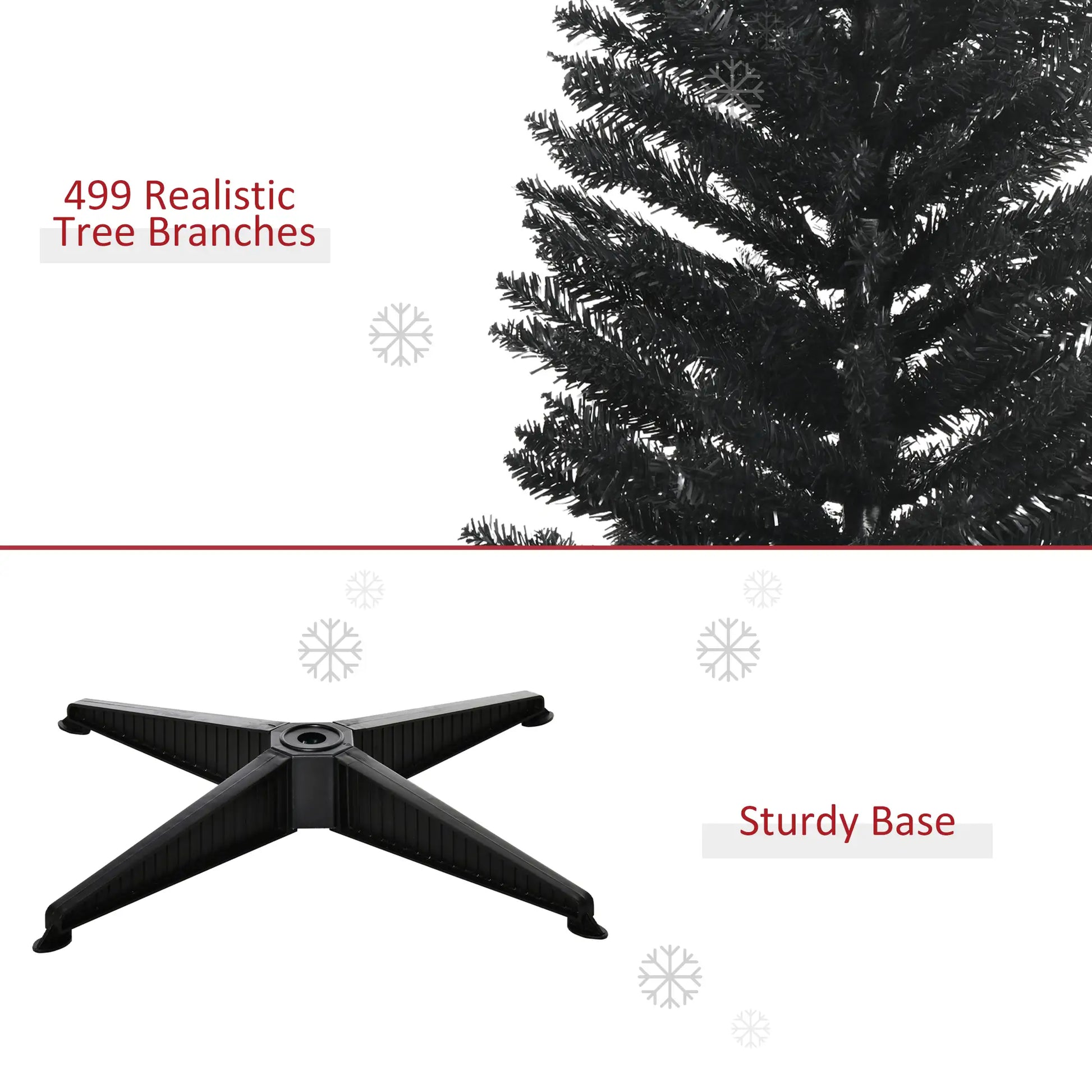 7FT Artificial Pencil Christmas Tree, Realistic Branches, Stable Stand, Black Pencil Christmas Trees at Gallery Canada
