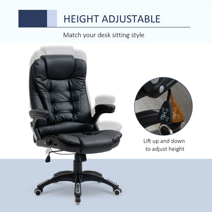 PU Leather Executive Recliner Office Chair, Swivel Wheels, Adjustable Height, Black Executive & Manager Chairs at Gallery Canada
